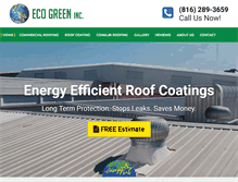 Tablet Screenshot of ecogreenroofing.com